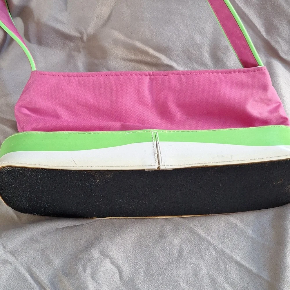 Pink and Green Women's Shoulder Bag - Picture 8 of 11